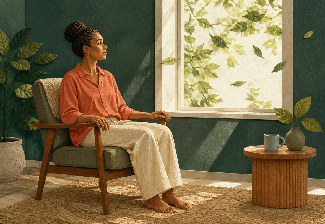 Editorial illustration for Mindfulness for Anxiety Relief