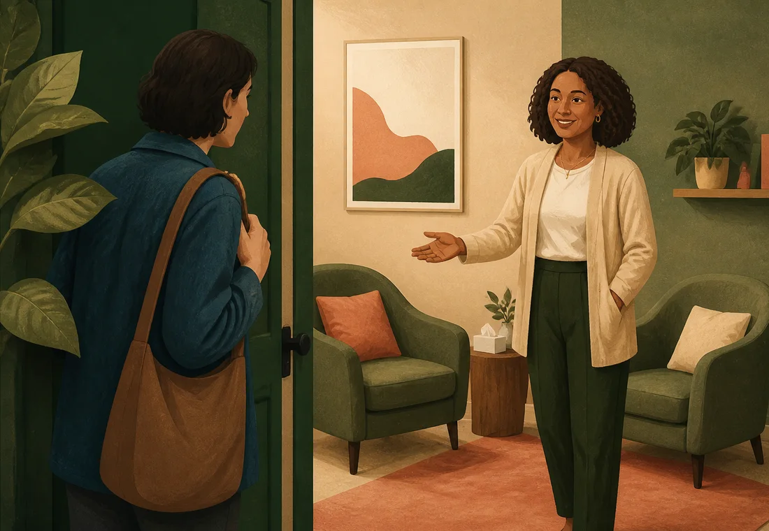 Editorial illustration for Your First Therapy Session: What to Expect